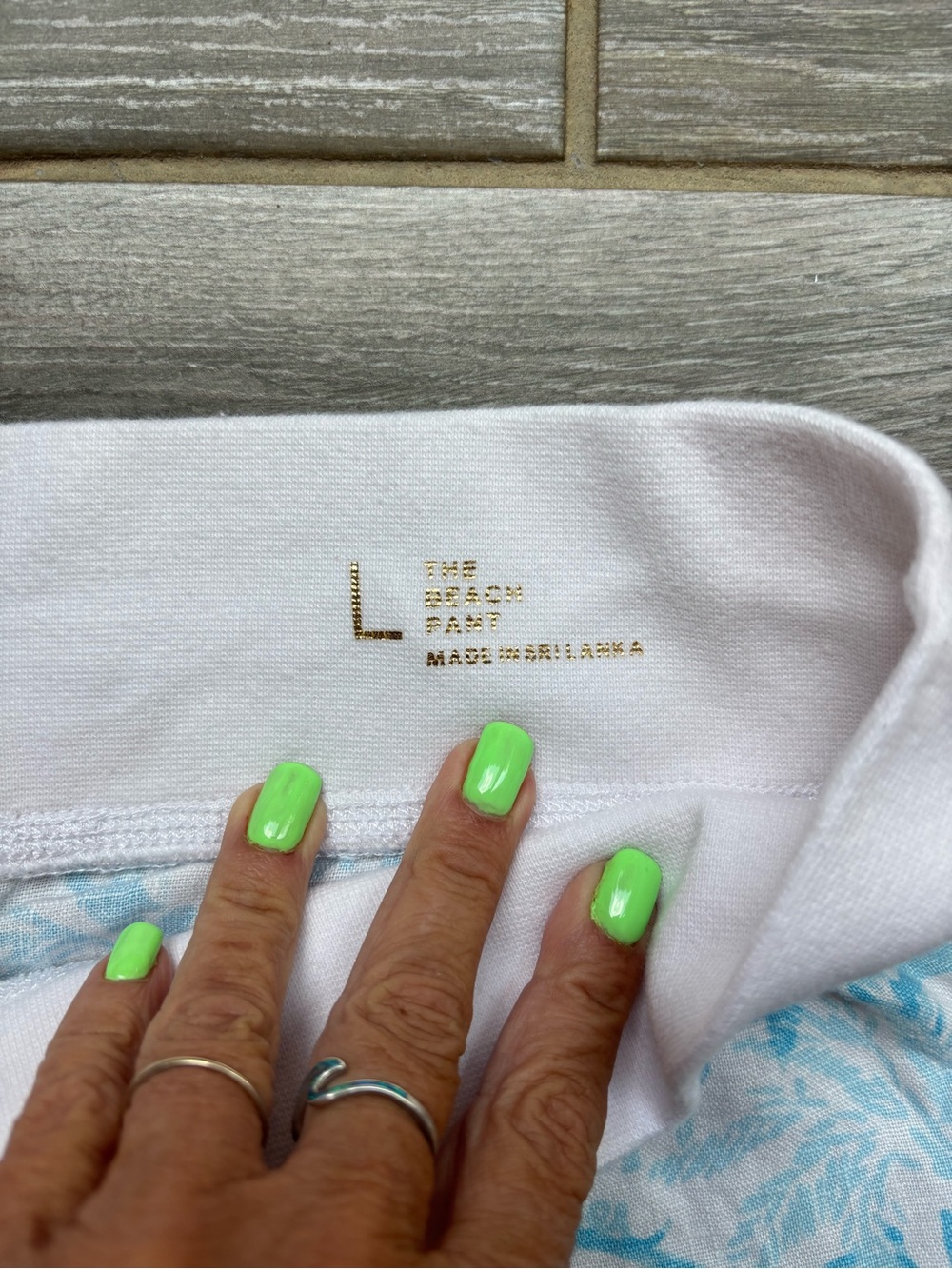 Lilly Pulitzer Light Blue & White Wide Leg Drawstring Beach Pants - Picture 3 of 5